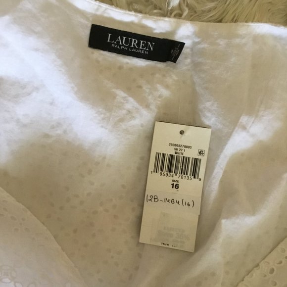 Ralph Lauren eyelet dress size 16 New $438 - Picture 3 of 3